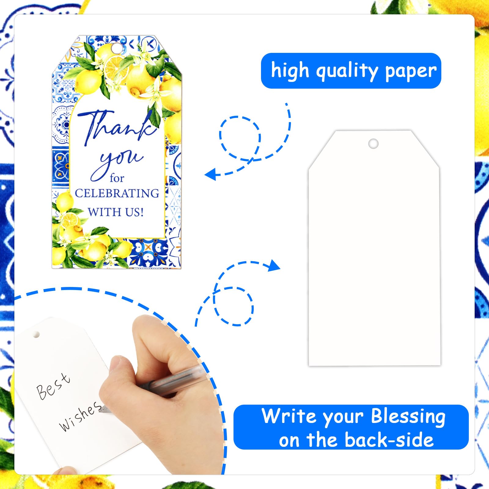 Serencatcher Lot de 72 cadeaux de fête au citron avec porte-clés en organza bleu avec cordon de serrage pour fête prénatale au citron « She Found Her Main Squeeze »
