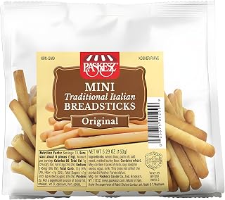 Snacktery Mini Original Grissini Breadsticks - All-Natural Non-GMO Italian Crisps, Thin & Crispy, 4x5.29oz Packs