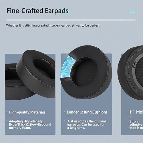 Miniatura 2 de Almohadillas de repuesto de gel refrescante para auriculares Corsair Virtuoso para juegos, almohadillas Corsair Virtuoso de repuesto con tela suave