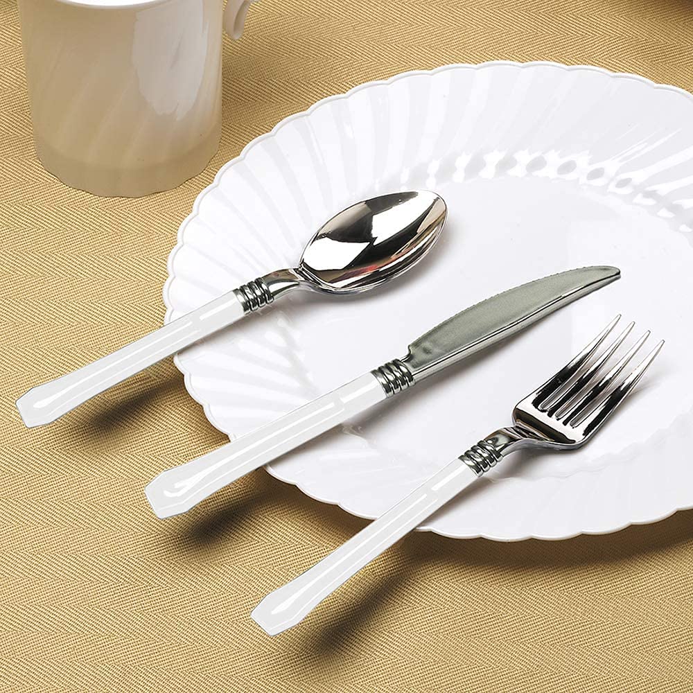WNA Reflections Duet 24 Count Cutlery Combo, White