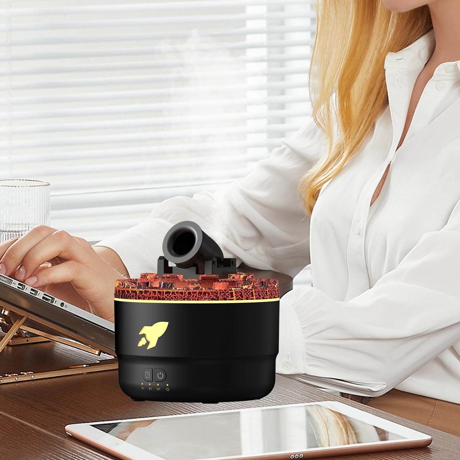 Diffusori di olio per la casa,diffusore d'aria per camera da letto | Vaporizzatore di profumo per ambiente Luce vulcanica 7 co