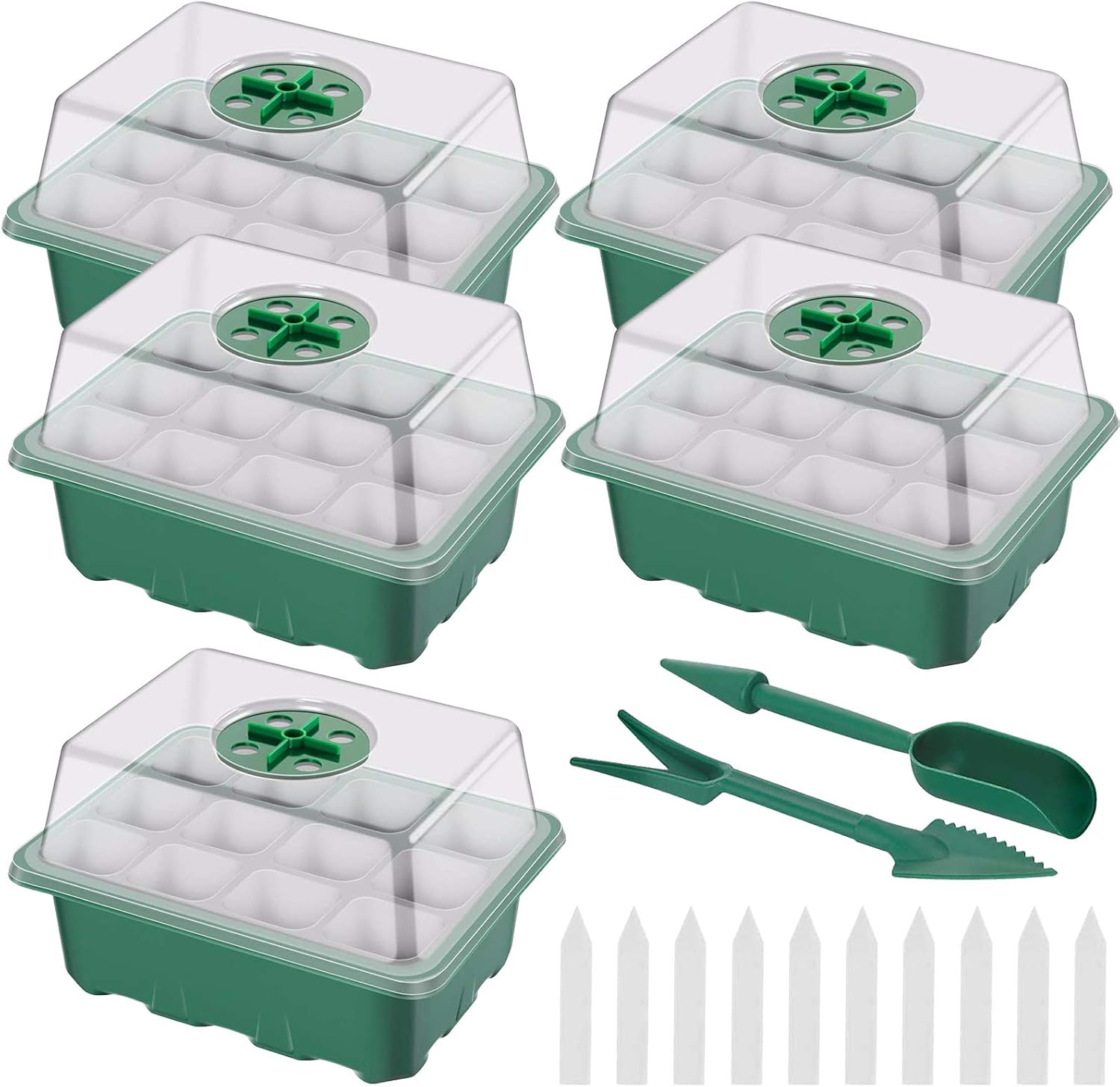 5 Pcs Seed Propagator Trays with Lids Mini Propagators for Plants Seed