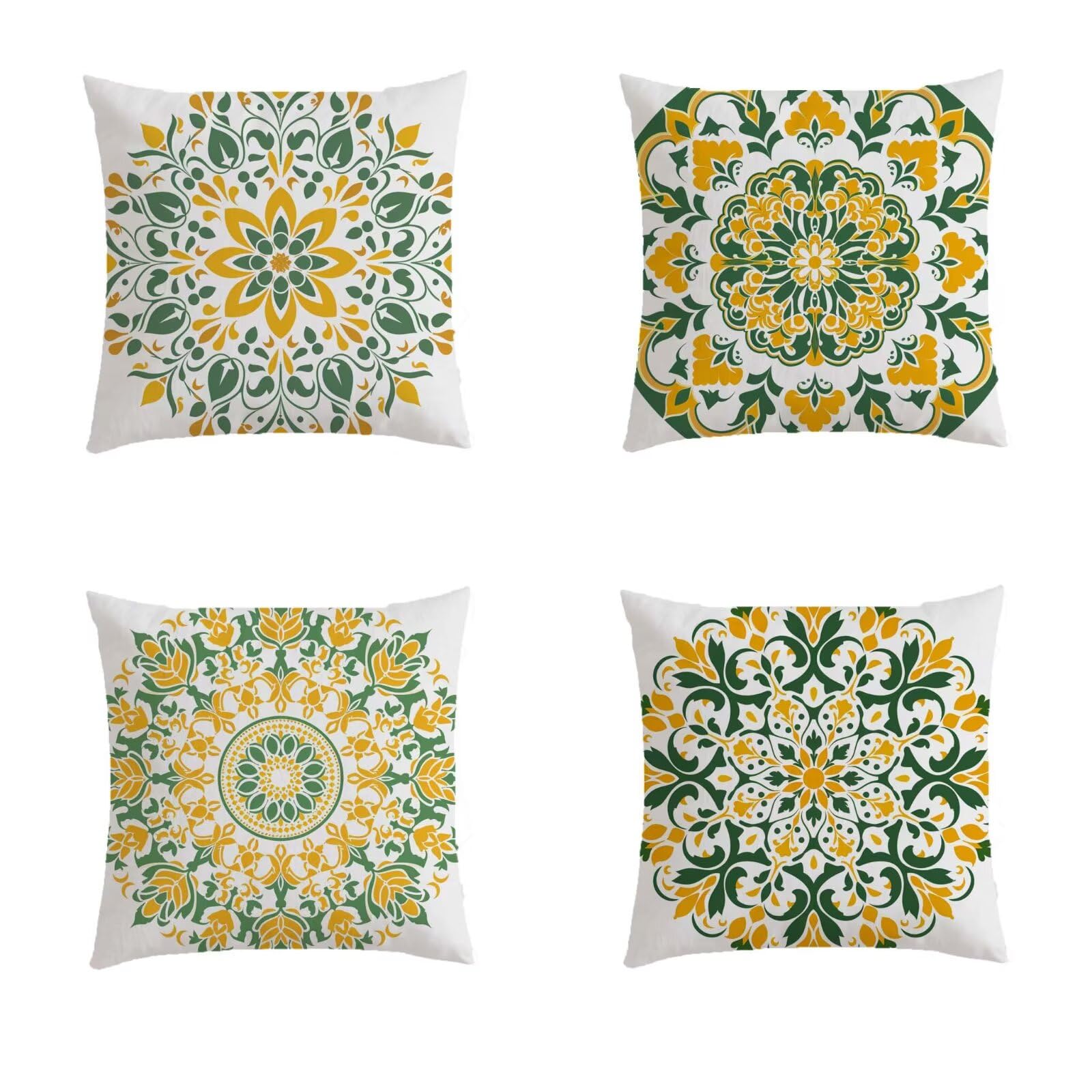 Housse de coussin 60x60cm jaune lot de 4 pour rénover un canapé de jardin usé