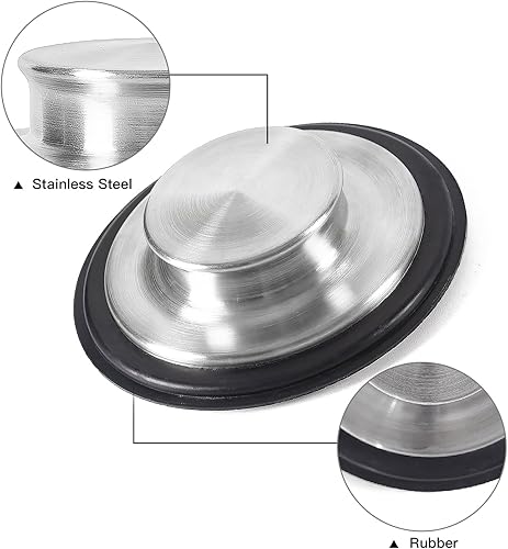 Miniatura 6 de Colador de cesta de fregadero de cocina de acero inoxidable resistente con borde de 4.5 pulgadas de diámetro y tapón de fregadero de cocina de acero