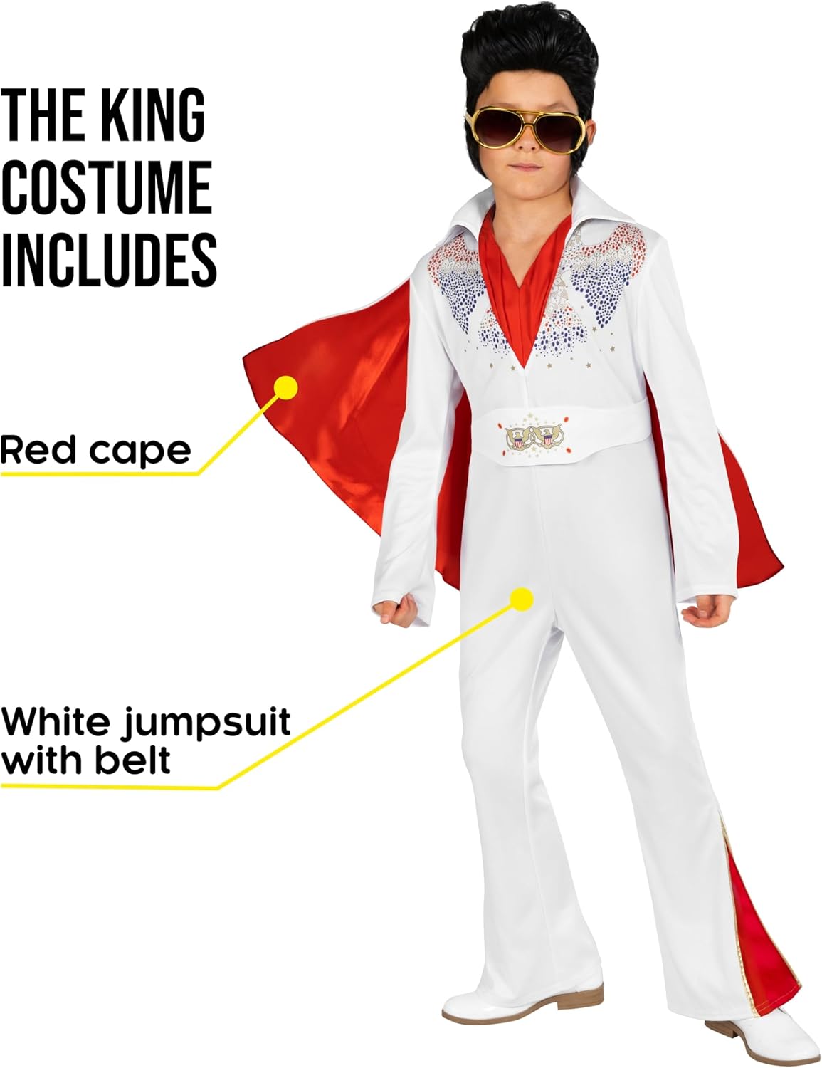 Morph Vegas Rockstar Costume For Boys, The King Halloween Costumes For Boys, Disco Costume For Kids Halloween Costumes - Image 2