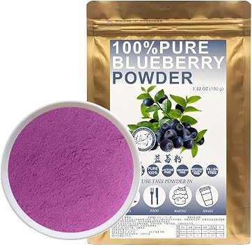 100% Natural Pure Blueberry Powder 100g/3.52oz Blue Berry Powder for Smoothie & Breakfast, Freeze-Dried, No Added Sugar