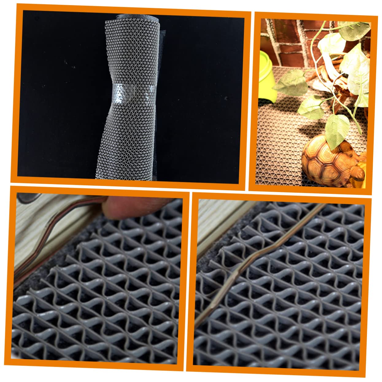 Happyyami Tappetino per Terrario Rettili 3 in 1, Fibra Plastico | Fondo Pulito senza Polvere, per Tartaruga e Lucertola, Accessori Terrario Tenuta Buona