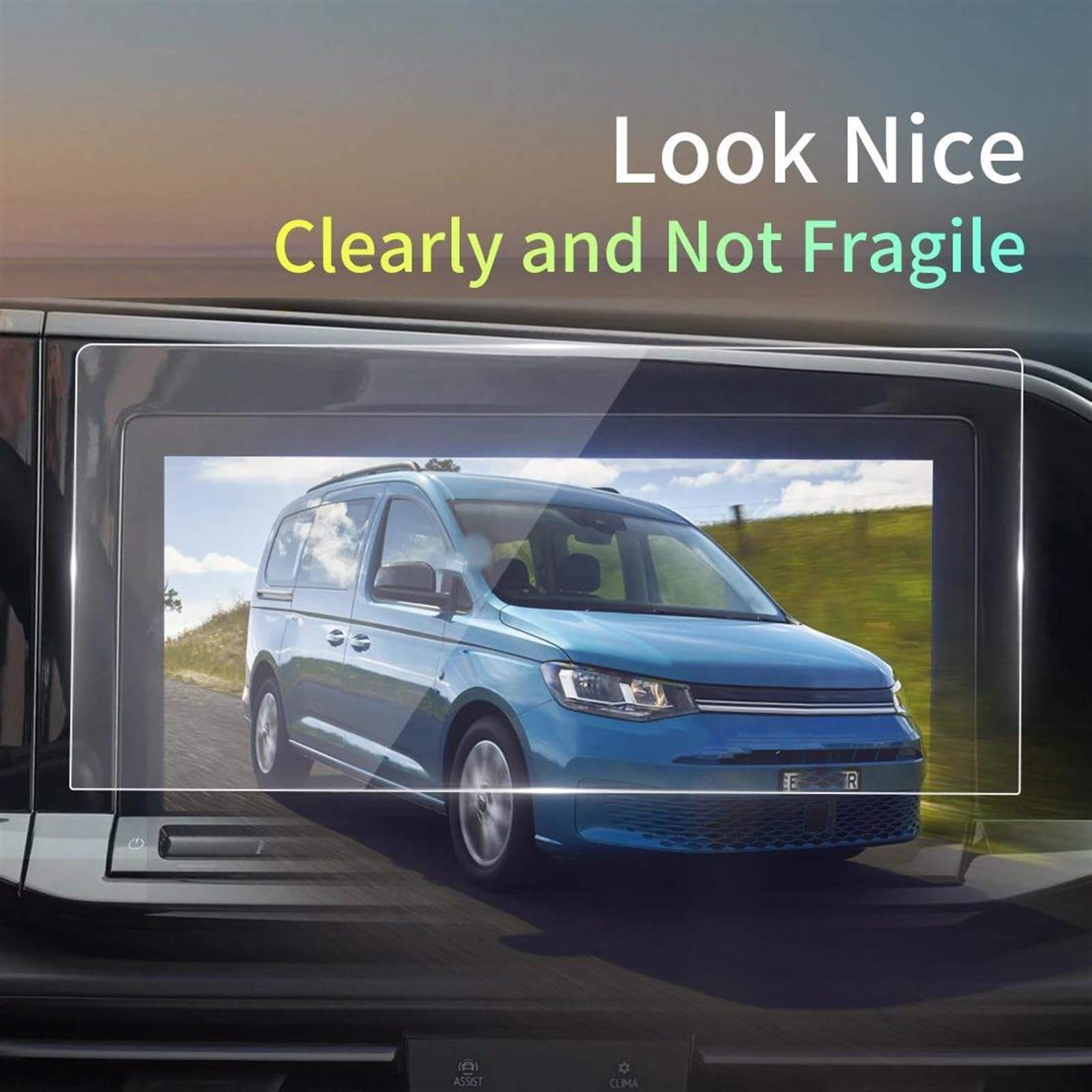 Ochraniacz ekranu ze szkła hartowanego do Caddy 2020-2023 (21-22 niebieski)
