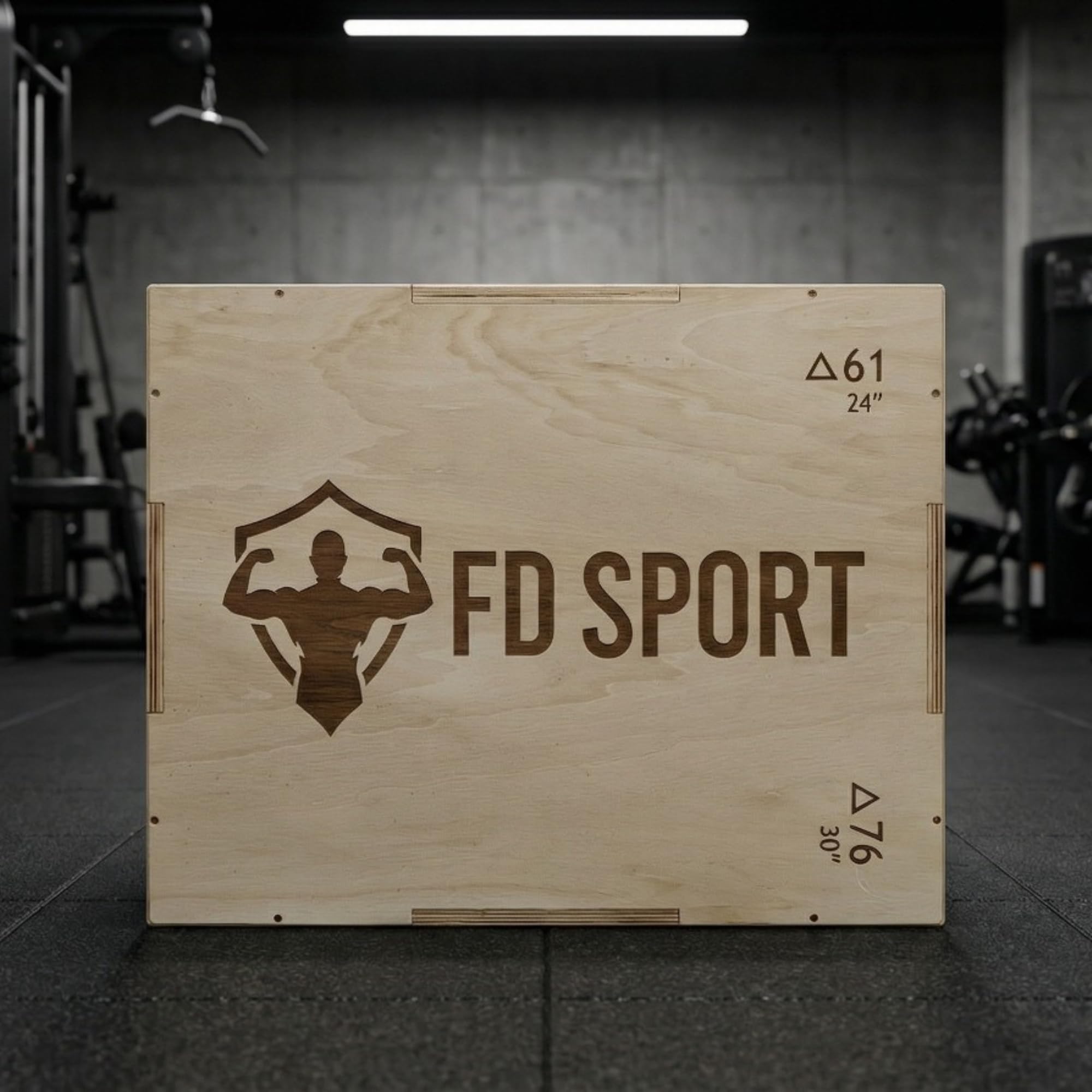 FD Sport Plyo Box in Legno Professionale - Box Pliometrico 3-in-1 (51, 61, 76 cm) con Rinforzo Interno, Cubo Palestra per Crossfit, Box Jump, Allenamento Funzionale e HIIT, Portata 150kg