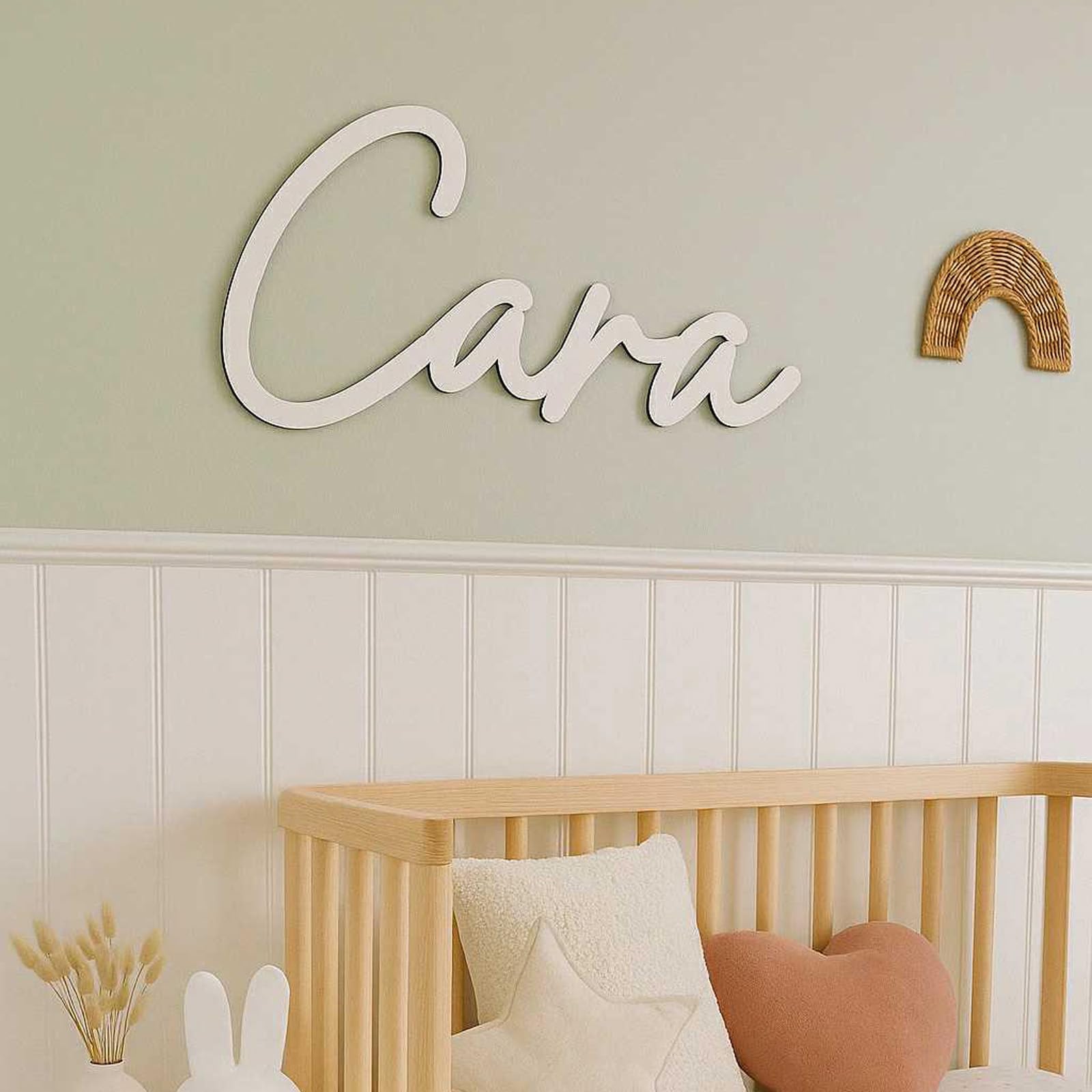 Luck And Luck Wooden Custom 70Cm Children's Wall Name Sign Personalized Bedroom Decor For Kids Room Or Nursery