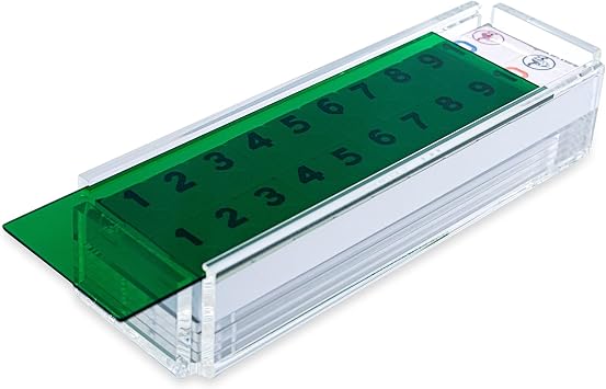 Luxury Rummy Tile Set Game in Handmade Acrylic Case with 4 Racks Included (Green)