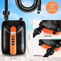 Vista 7 de furein Bomba de aire SUP de alta presión de 20 PSI, bomba eléctrica de tabla de remo con apagado automático, función de inflado y desinflado