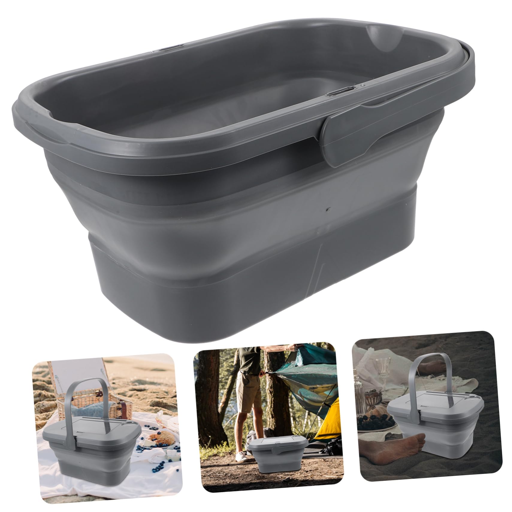 Sosoport Cesta Exterior Cubo De Lavado Almacenamiento Flexible Cubo De Agua Portátil