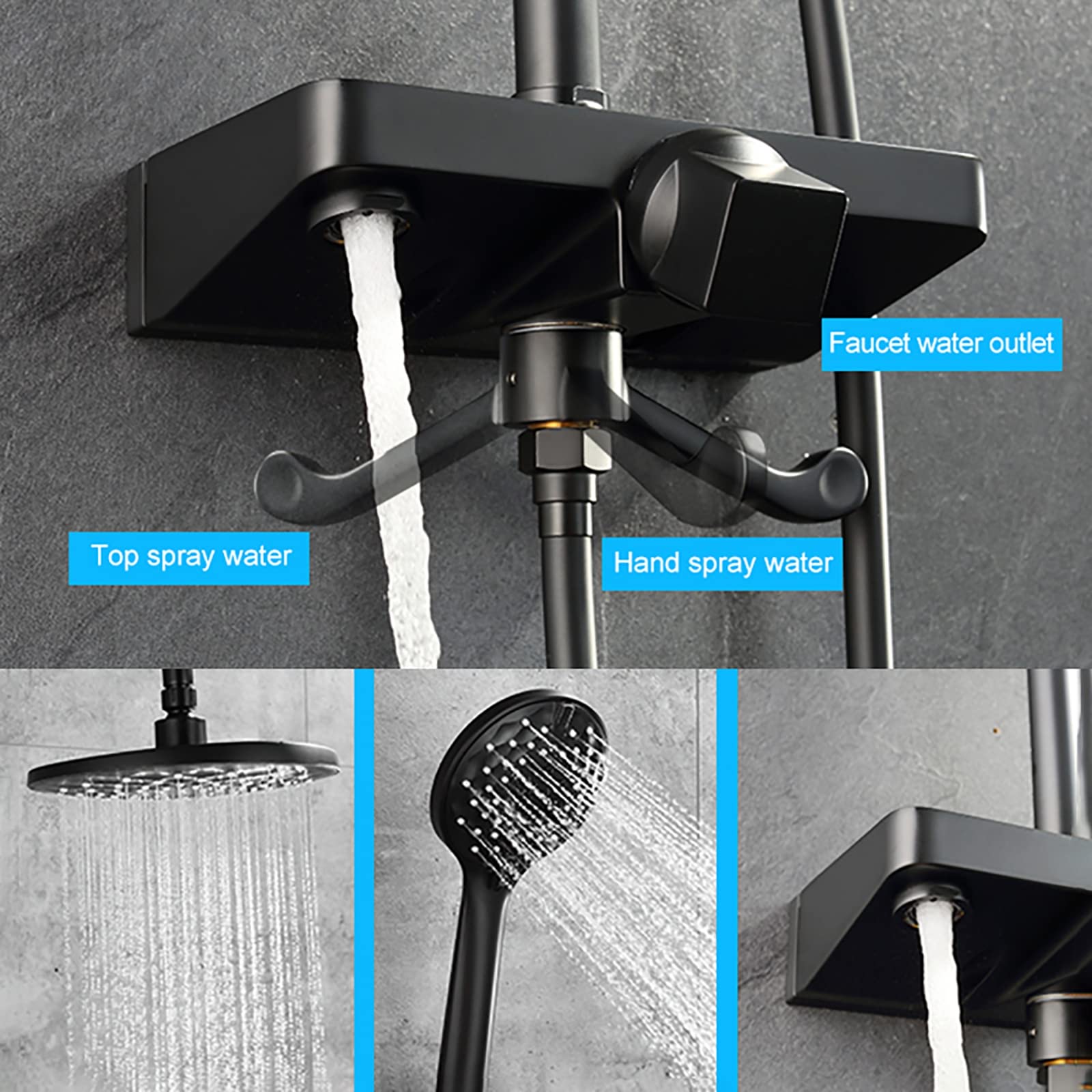 Kit Doccia Nero Opaco Con Miscelatore Mod. Aurora - Foto 3