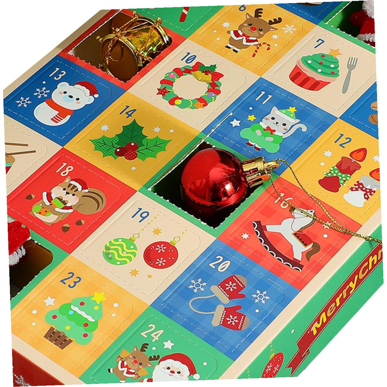 15 Pezzi Calendario Avvento Natale Scatole di Carta da Riempire con Scomparti per Caramelle e Dolcetti Giochi Interattivi Famiglia e Festa Calendario Festivo per Casa e Ufficio