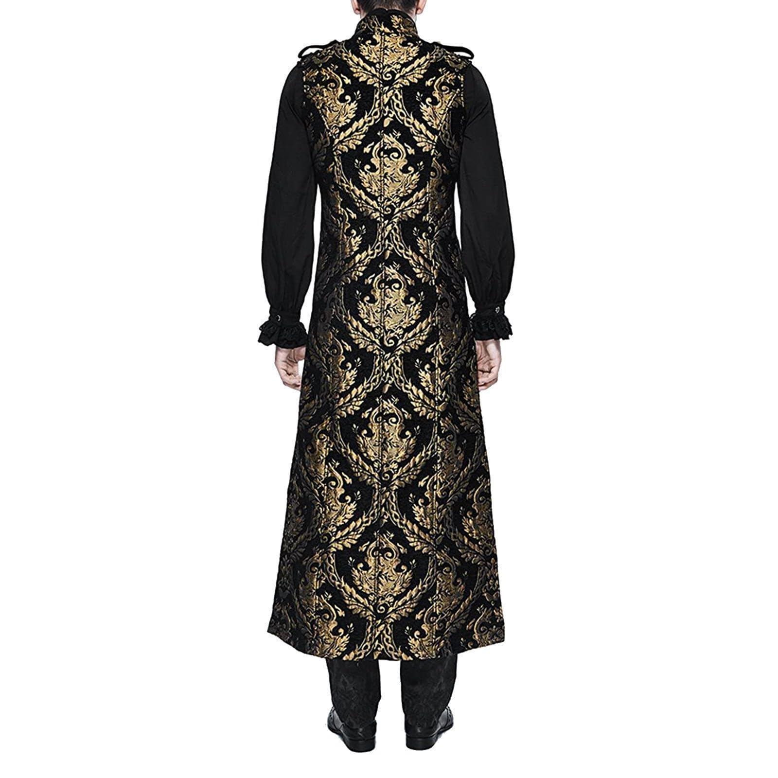 Steampunk Herren Mantel - Gothic Edelmann Jacke Herren ärmellos Trendy Mittelalter Weste Lang Viktorianische Hof Gehrock Elegant Trenchcoat Uniform Theater Cosplay Kleidung Halloween Kostüm