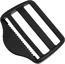 AERZETIX - Set of 14 Adjustable Self-Locking Sliding Strap Buckles with 2 Bars - Outdoor Gear Backpack Straps - Black - Plastic