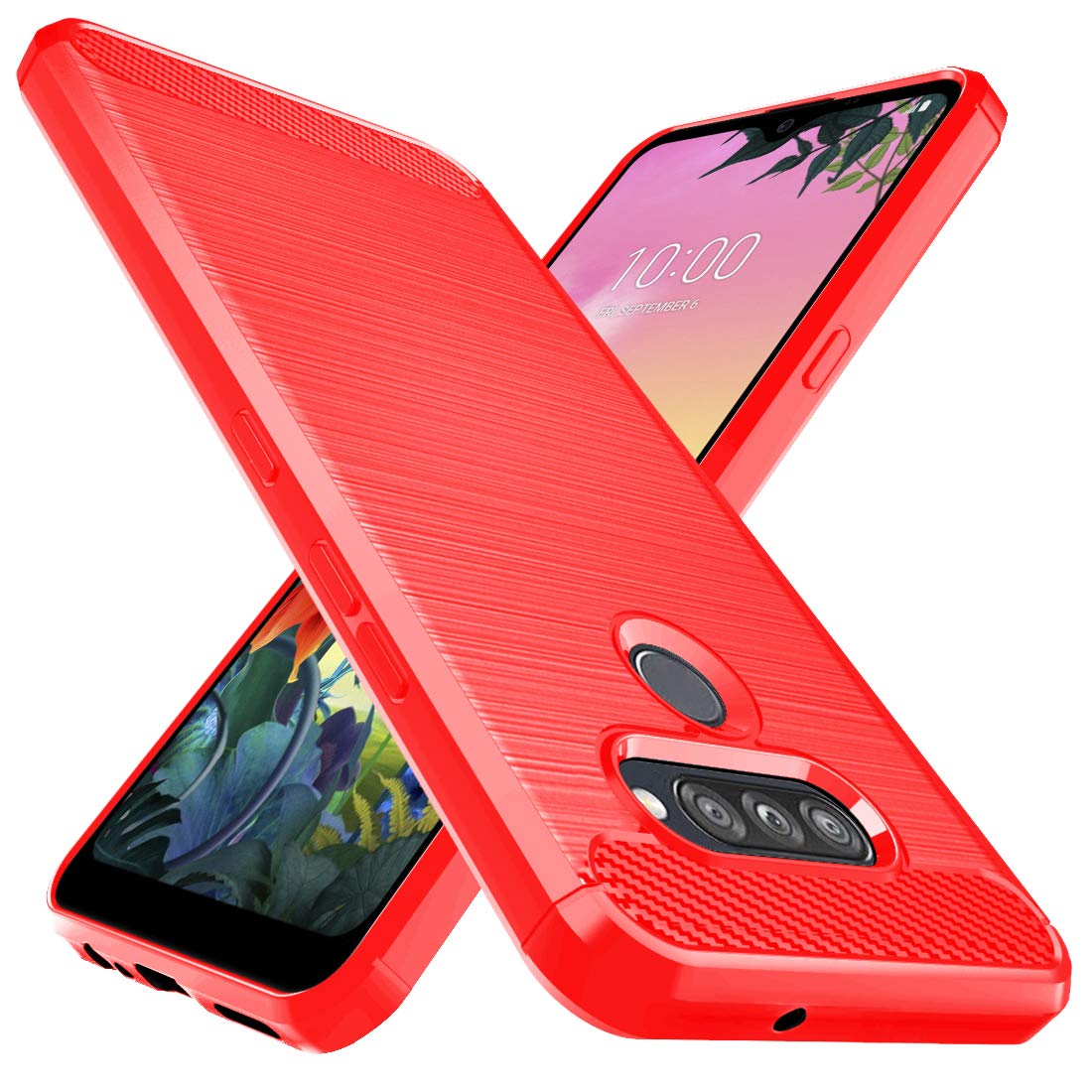 Osophter for LG K50S Case[NOT for LG K51] Shock-Absorption Flexible TPU Rubber Full-Body Protective Phone Cases Cover for LG K50S(Red)