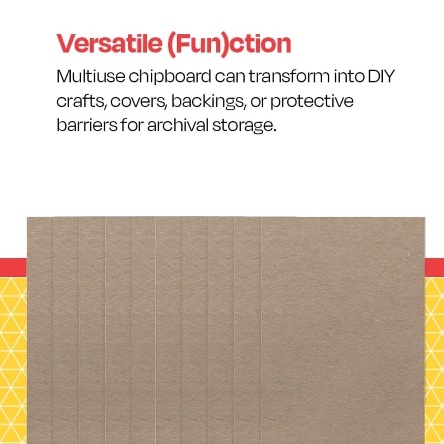 School Smart NBD60192610-5987 Multi-Purpose Smooth Surfaced Chipboard, 19" x 26" Size, 1" Height, 1" Width, 1" Length, Gray (Pack of 10)