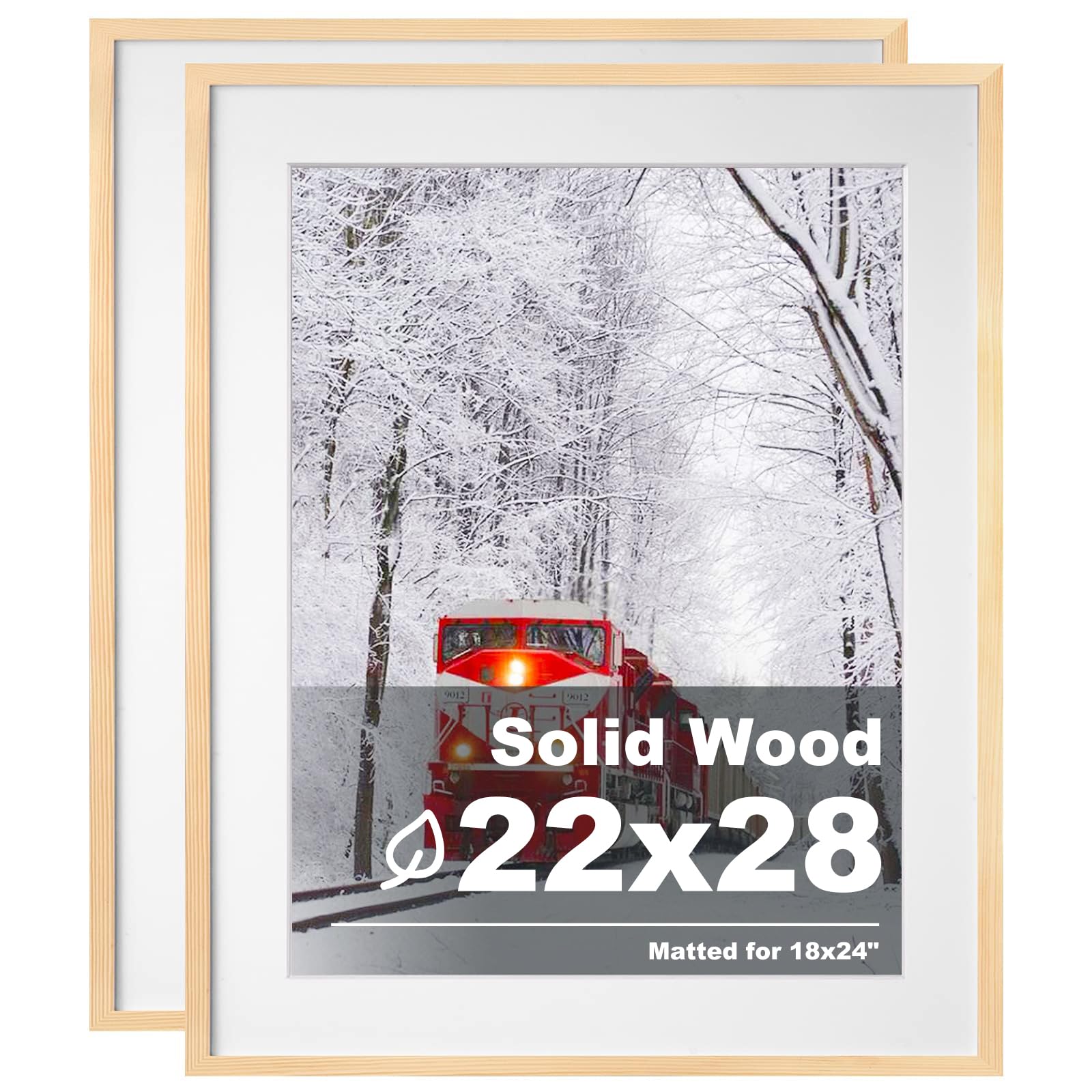Cadre pour affiche 56x71 cm Egofine lot de 2 en bois massif naturel