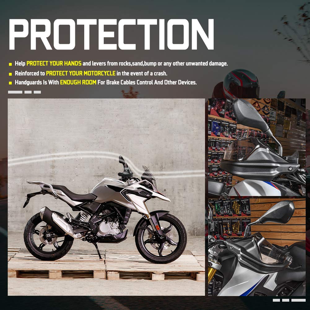 Protecteur Coupe-Vent pour Guidon de Moto Convient pour S1000XR G310GS G310R F800GS R1200GS R1250GS ADV Protège Garde-Mains Pare Brise (Fumée légère)