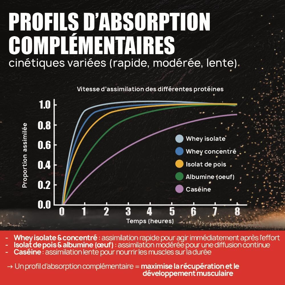 ISO FUSION - 81% de protéines, 9g d’EAA dont 4g de BCAA par shaker - Complexe 5 sources - Haute Digestibilité & Absorption - Faible en Sucres - 2kg - Saveur Cookie - Eric Favre