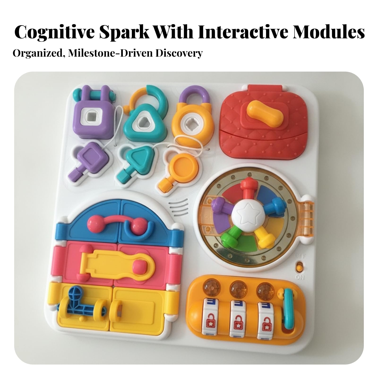 Tavola attività con Serrature Portatile Sviluppo Motorio Fine, Busy Board, Interattivo, Gioco di Abilità con Chiavi, per Asilo, Neonati
