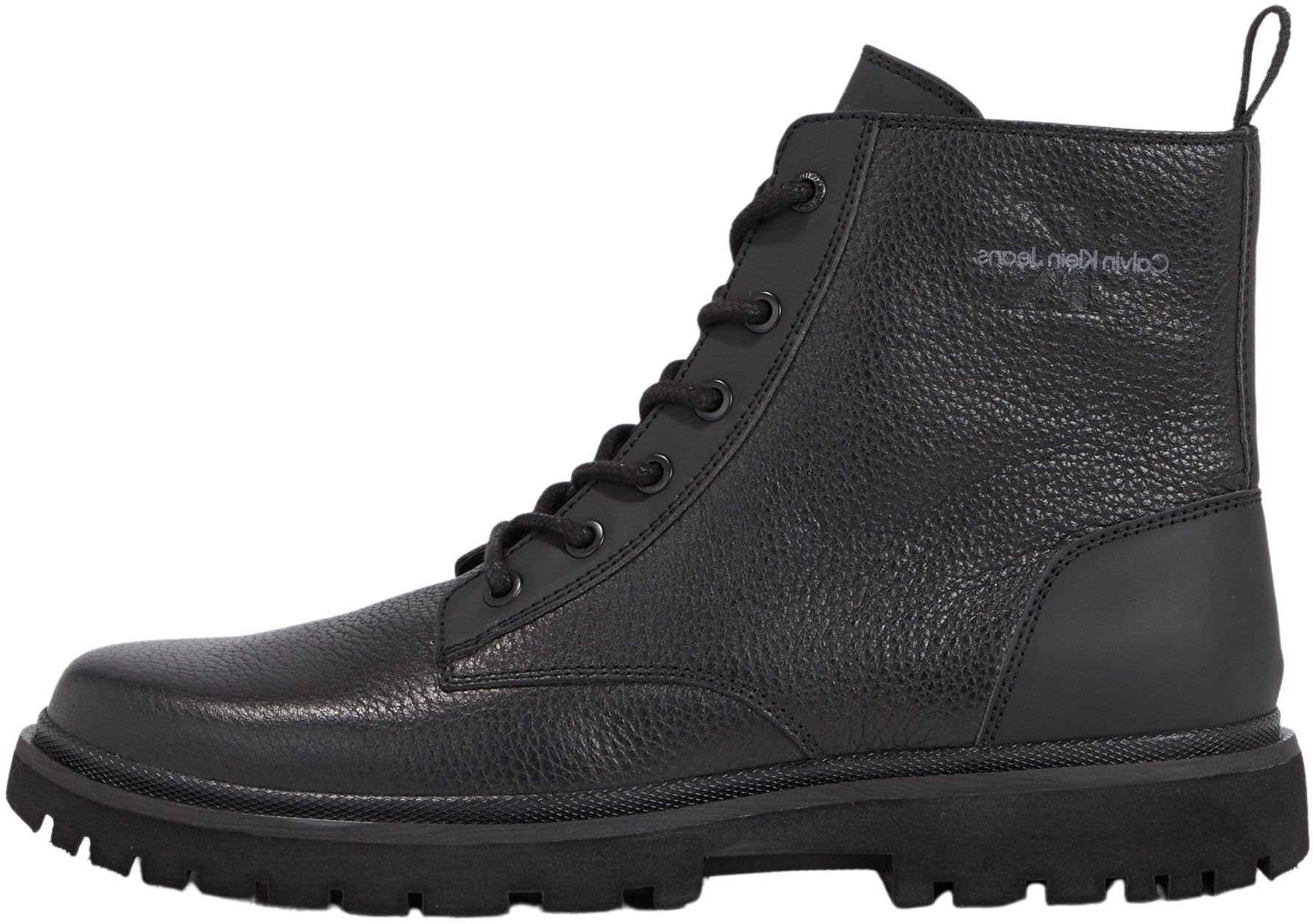 Calvin Klein Jeans Men's EVA MID Laceup Boot LTH YM0YM00751, Black (Triple Black), 10.5 UK