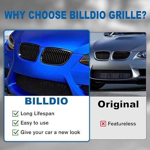 Miniatura 165 de Rejilla frontal negra brillante compatible con BMW Serie 3 G20 2019 2020 2021 2022 316i 318i 320i 328i 330i 330i 335i 340i Doble lamas negro