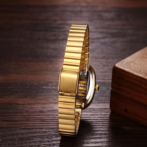 Miniatura 3 de Avaner Relojes ovalados ultrafinos para mujer correa delgada de acero inoxidable, esfera pequeña, elegante, vestido de pulsera