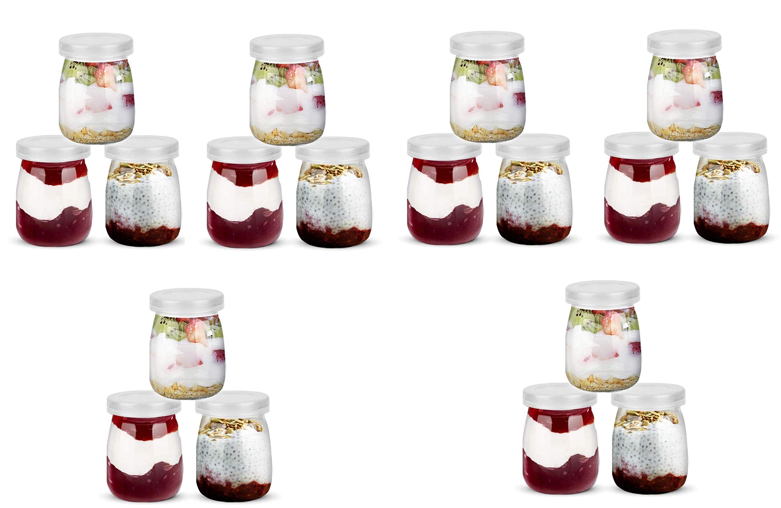 Buy SEAHAVEN Glass Jars Pudding Jars with Lid Replacement Glass Jars