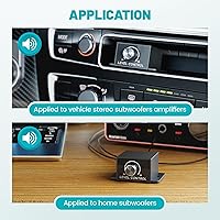 Vista 4 de NuIth Amplificador universal para automóvil, controlador de nivel RCA, perilla de control de graves de audio para automóvil, cable de control