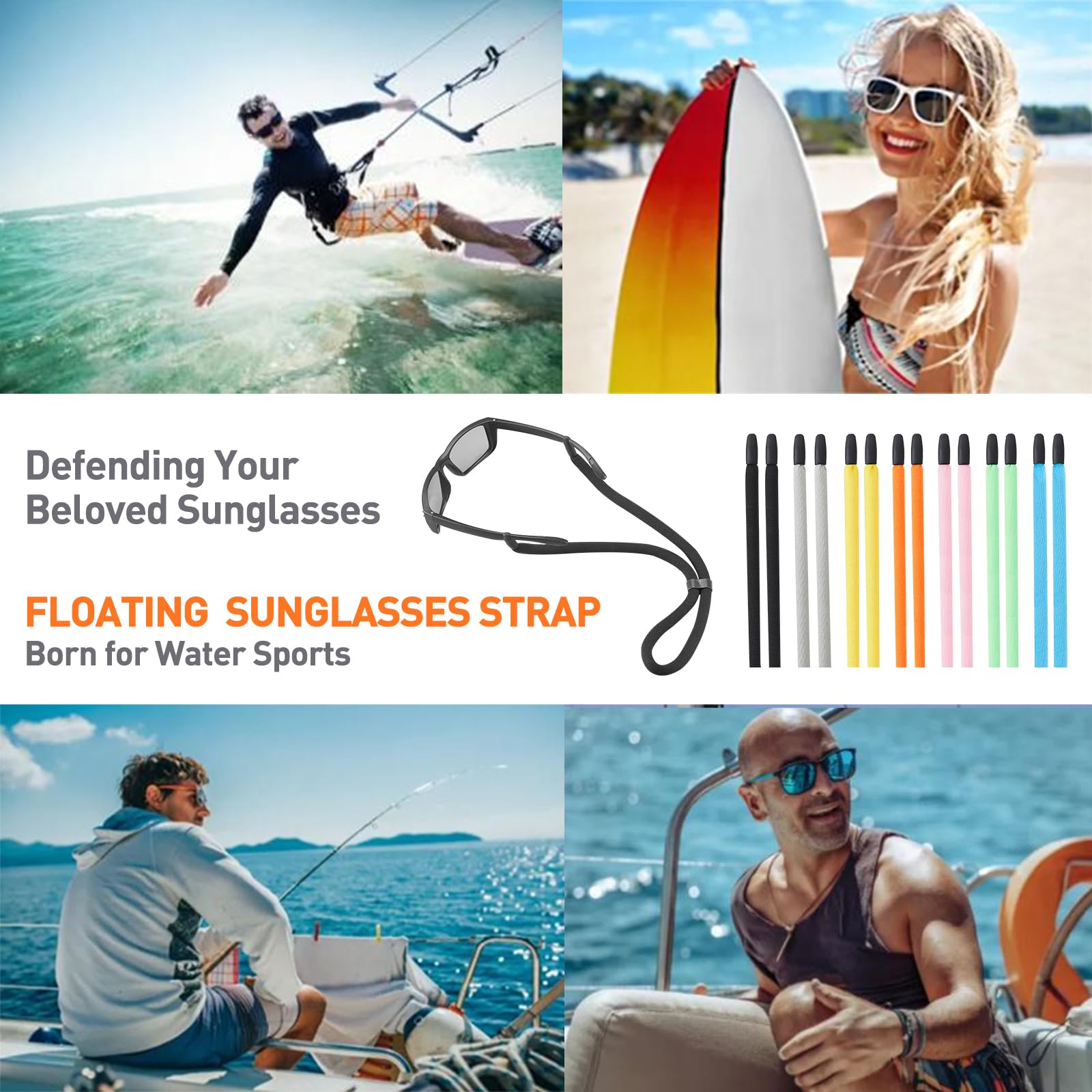 Correa para gafas, correa ajustable para gafas, correas deportivas para gafas de sol, soporte flotante para hombres, mujeres y niños