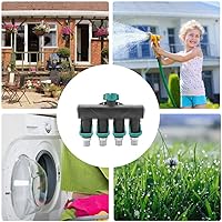 Vista 3 de Conector de manguera de metal divisor de manguera de jardín de 4 vías, fácil agarre, fácil de abrir