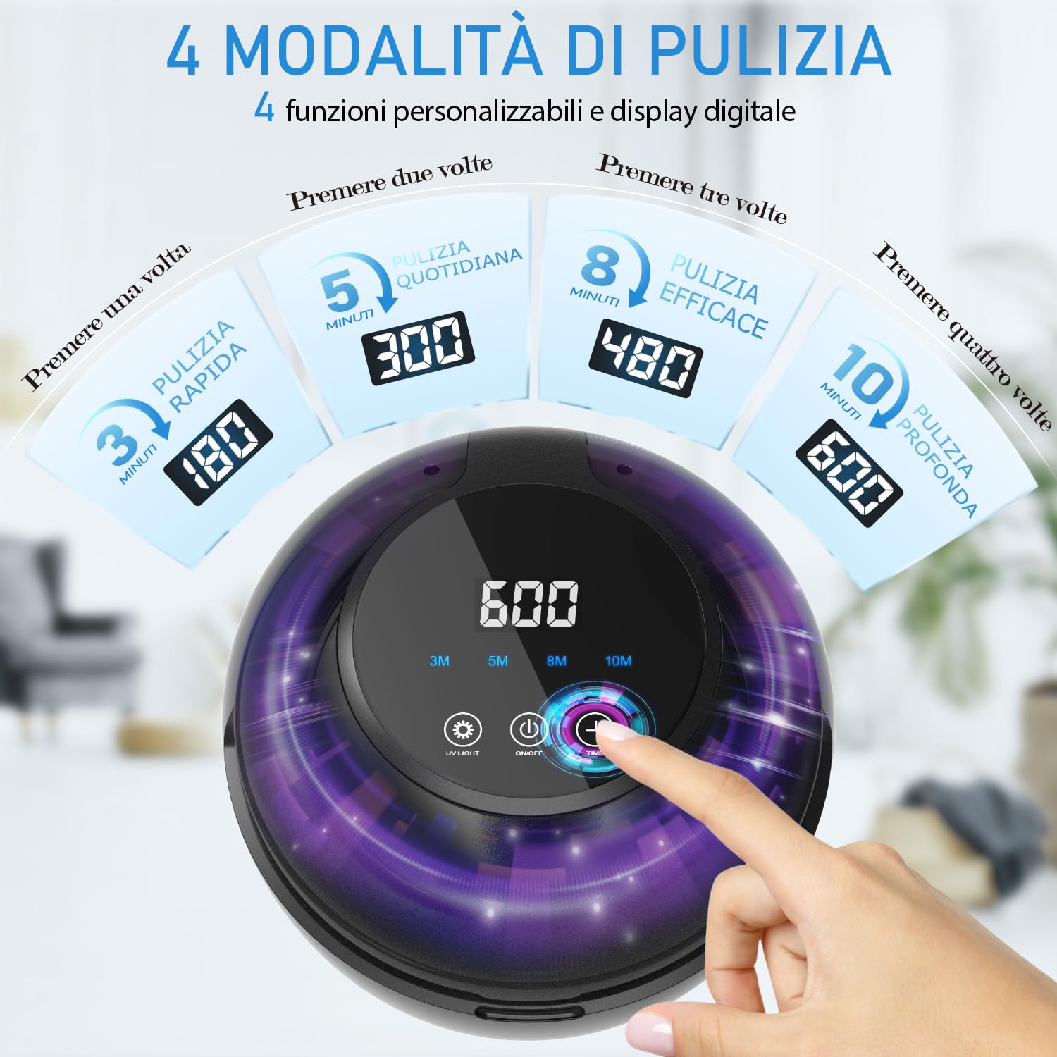 Pulitore Ultrasuoni, 50.000 Hz Ultrasonic Cleaner 250 ml Dental Pod Con 6 Lampade UV Per Bite Bruxismo, Bite Notturno, Protesi Dentale, Allineatore Dentale, Apparecchio Denti E Gioielli