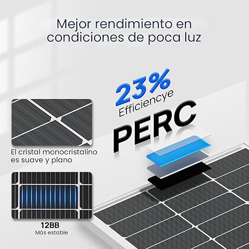 Miniatura 4 de ECO-WORTHY Paneles solares de 400 W, 4 unidades de módulo de panel solar monocristalino de 100 vatios y 18 V para energía fotovoltaica fuera de la