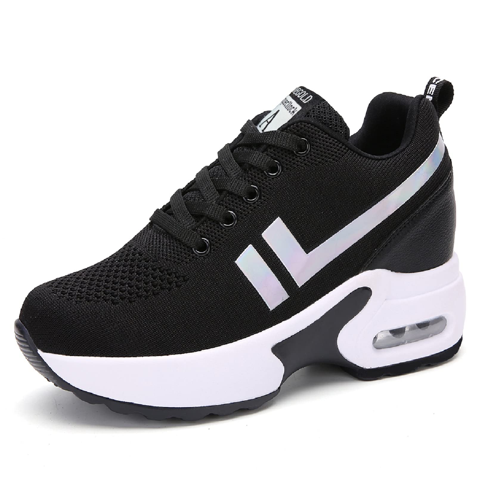 AONEGOLD Sneakers Donna Zeppa Scarpe da Ginnastica Sportive Running Fitness Casual Tacco Zeppa 8.5 CM