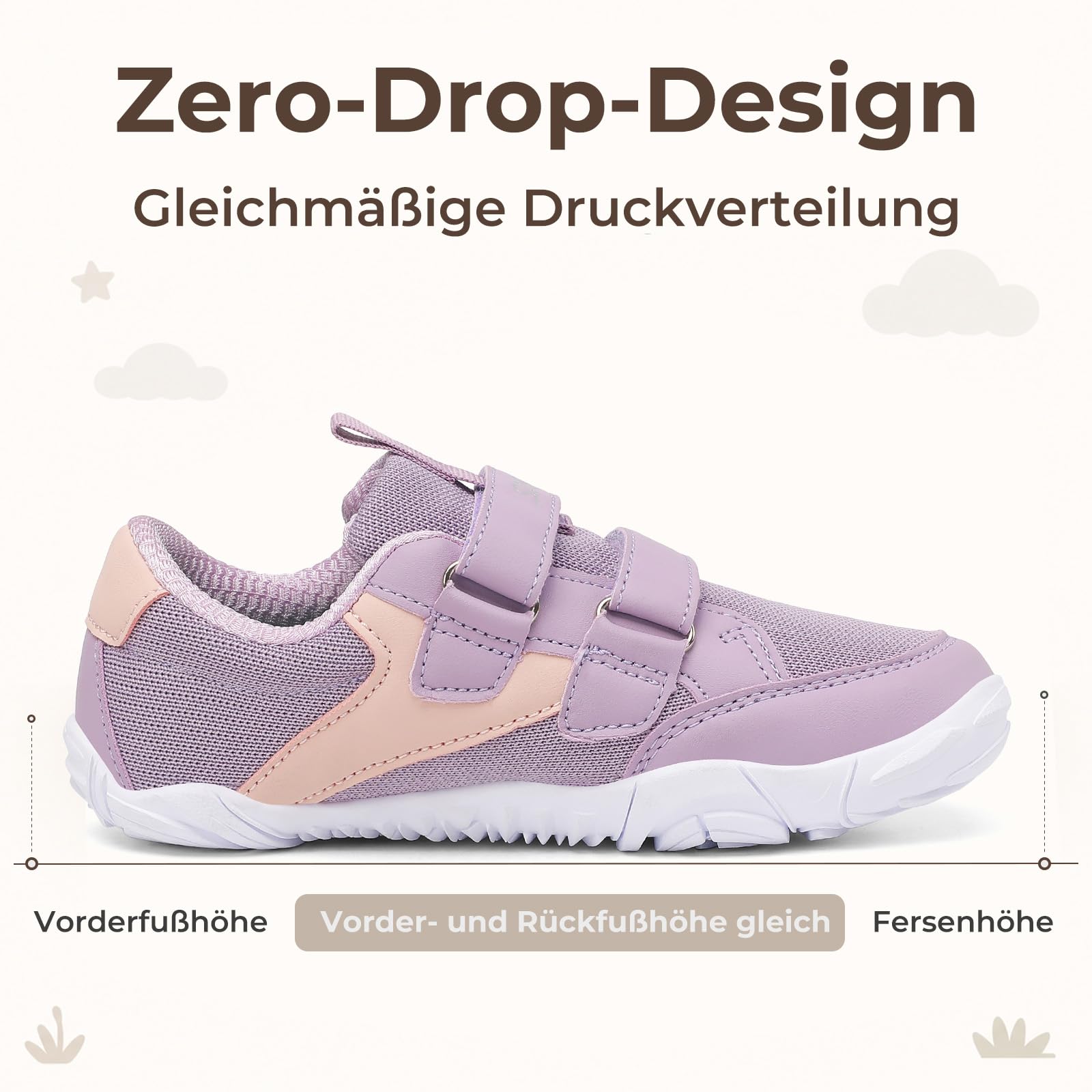 SAGUARO Kinder Barfußschuhe Leicht Barfuß Sneaker mit Breiter Zehenbox und Zero-Drop Sohle, Gr. 25-36 - 4