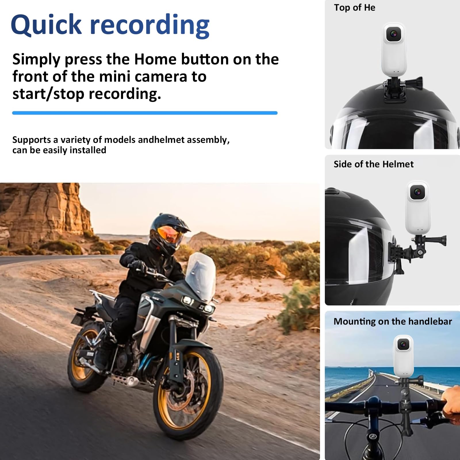 Mini Cámara Deportiva 4K, Camara Moto, Body CAM Impermeable, POV Camera con Tarjeta de 64GB para Esquí Natación Vida Diaria Ciclismo
