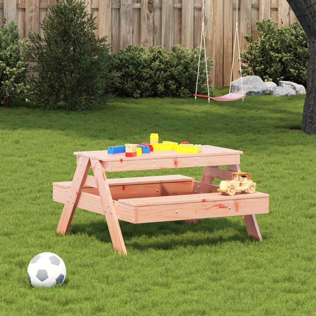 Tavolo da picnic per esterni, tavolo da picnic per bambini, 88 x 97 x 52 cm, in legno massello Douglas