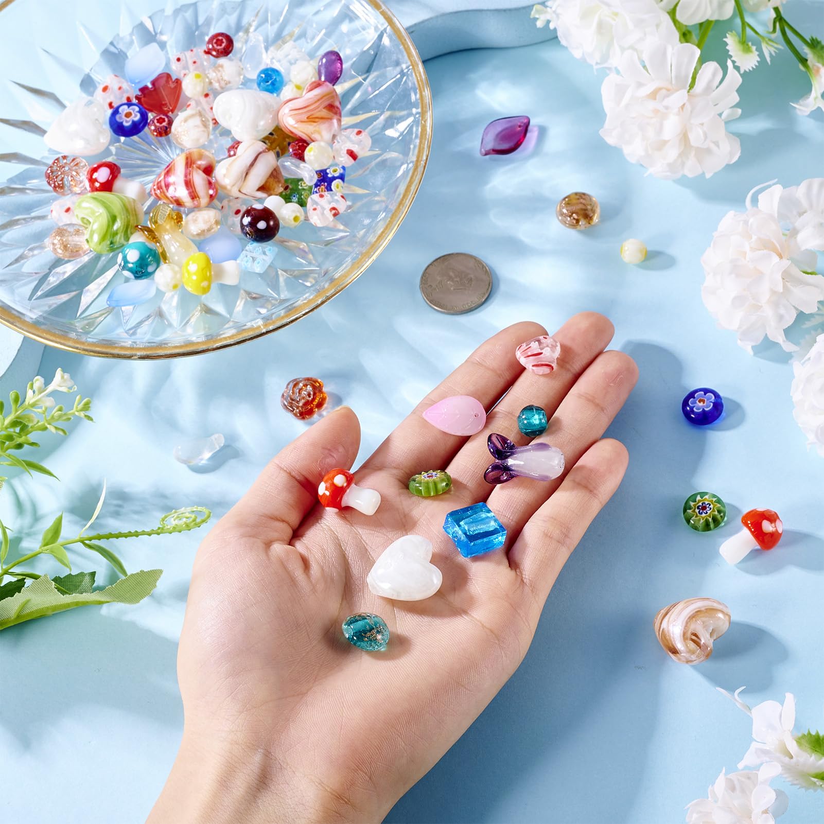 120 Perles En Verre Millefiori Craftymelody - 4 Tailles, Couleurs Vives, Trou 1mm - Pour Fabrication De Bijoux Et DIY