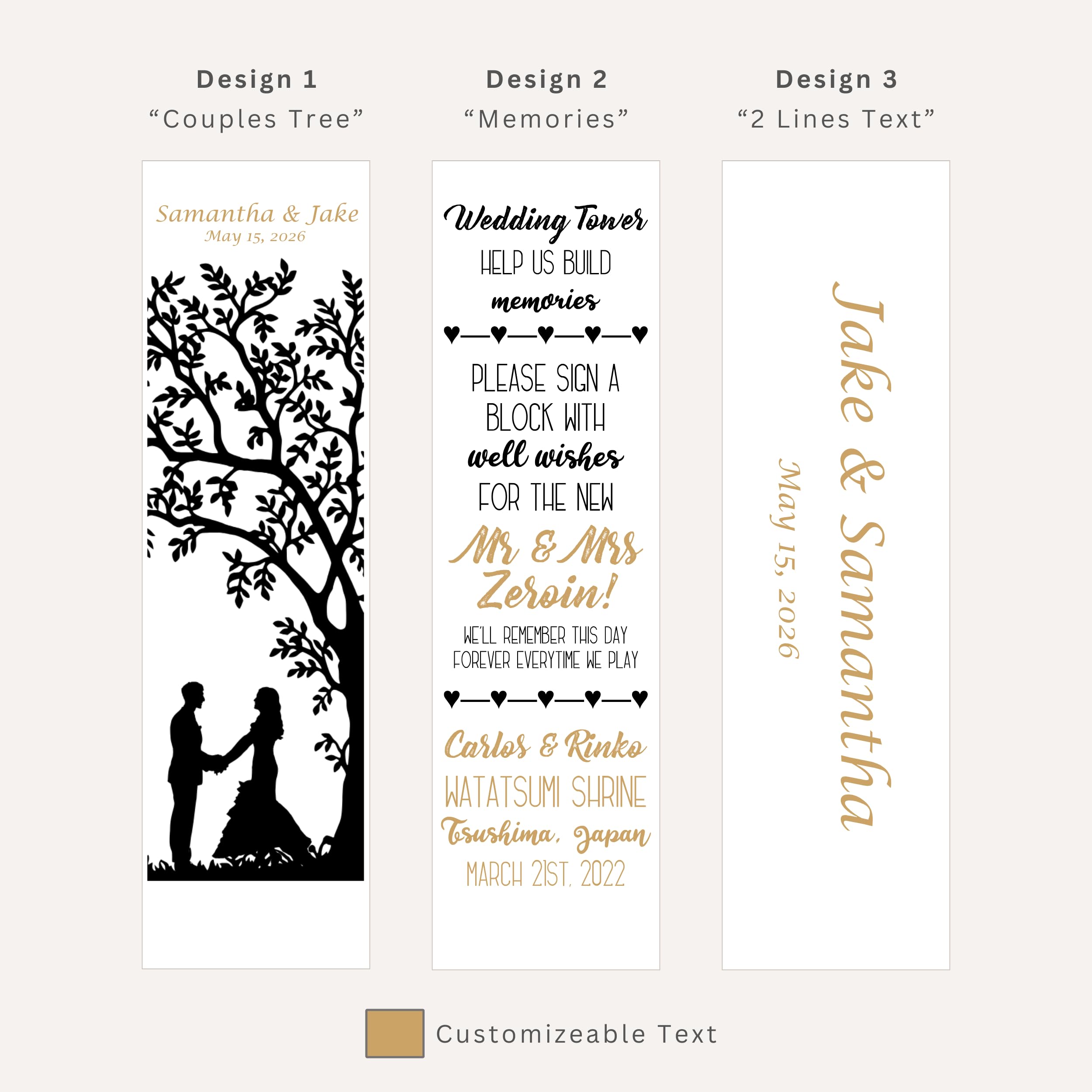 WE Games Libro de invitados de boda personalizado, caja de recuerdos de madera, 54 bloques, grabado personalizado