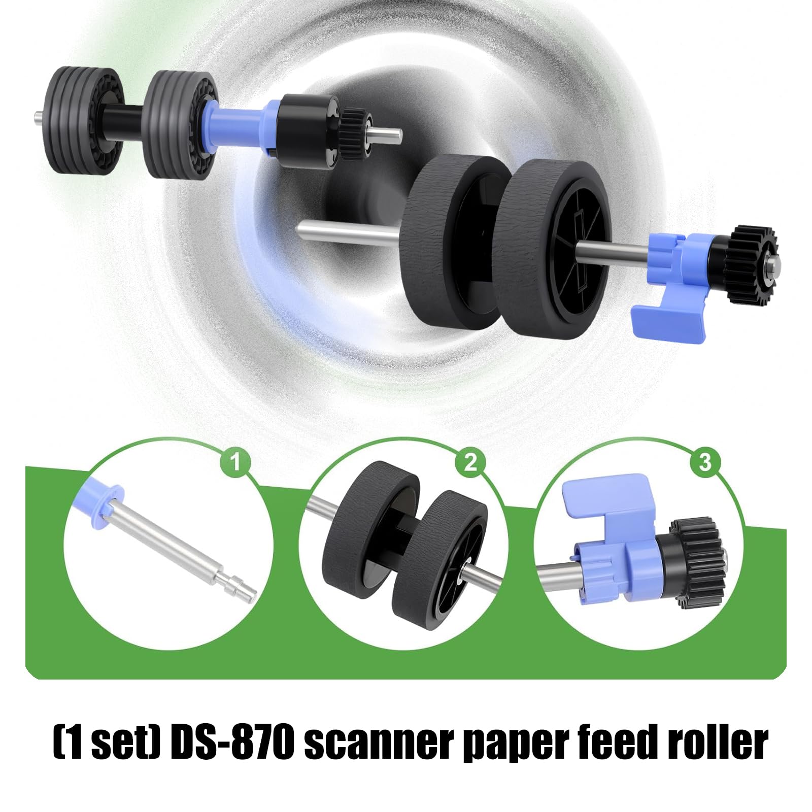 Rotolo per scanner documenti, 65 pagine minuti, per 870, 875, 975, 570, 530, accessori per la pulizia dei rulli