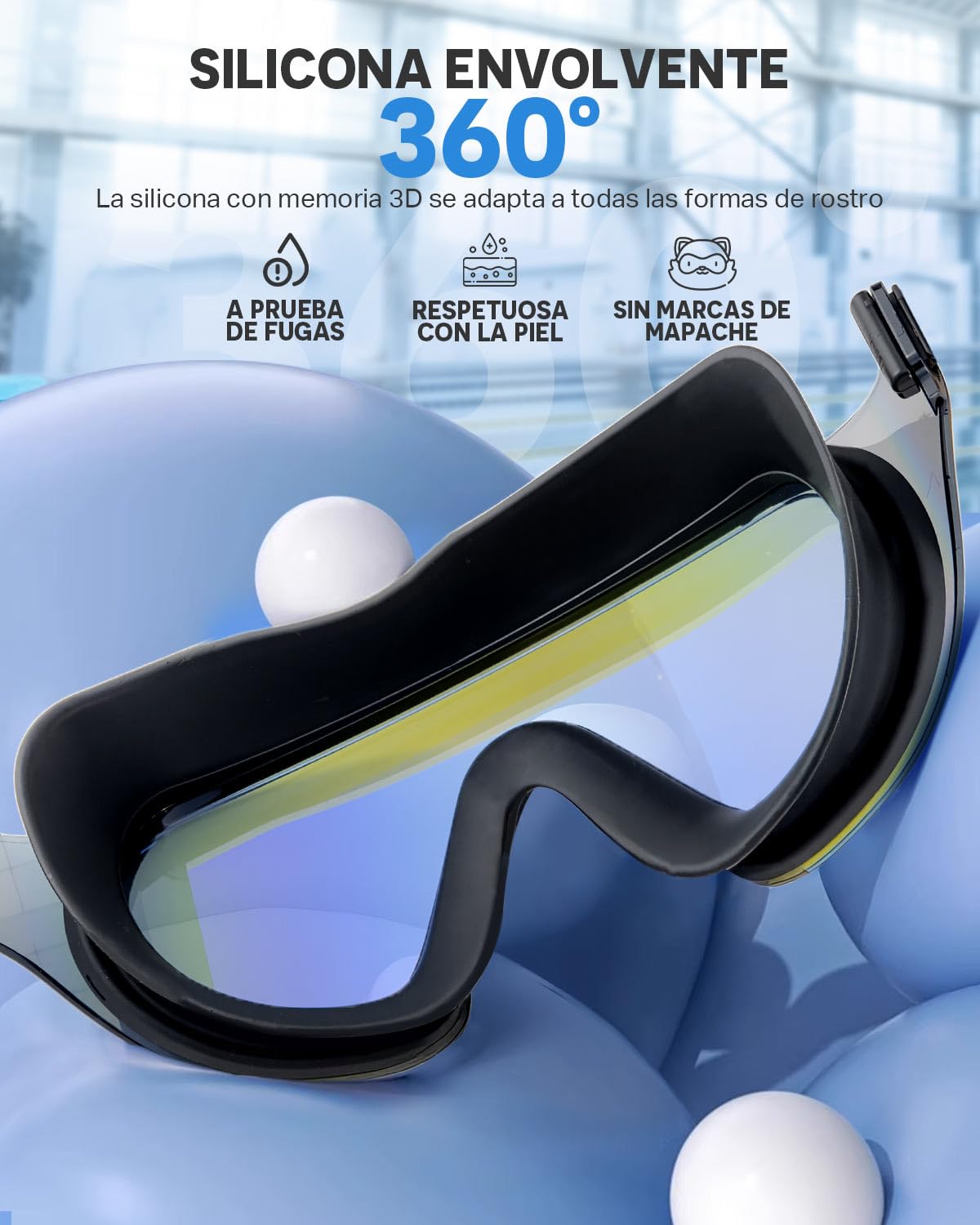 Gafas de Natación Zoomsnail Pack de 2 Adultos Niños Anti-vaho Sin Fugas Protección UV 180°
