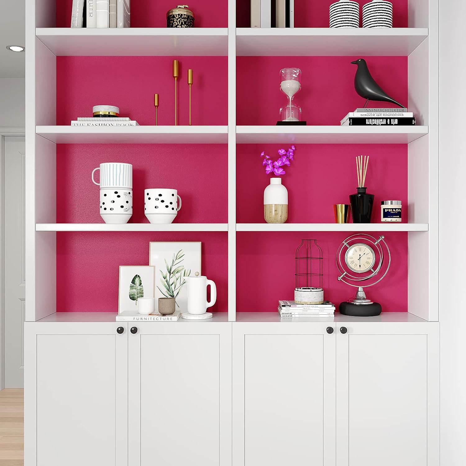 VEELIKE Magenta Pink Wallpaper Stick and Peel Pink Contact Paper for Desk Cabinet Drawers Walls 15.7''x118'' Self Adhesive Removable Renter Friendly Girly Wallpaper for Bedroom Dorm Living Room