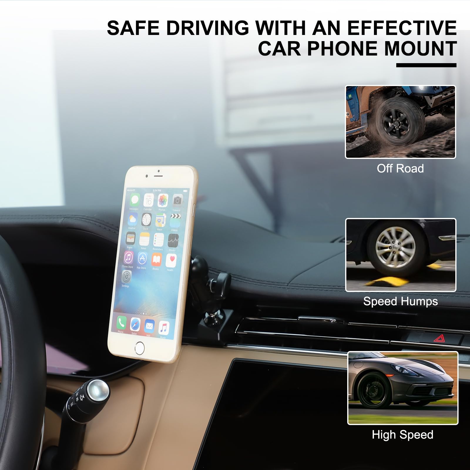 Handyhalterung für Range Rover (L460) & Sport (L461) ab 2023 – Navigationshalter mit Erdnusskopf & Magnet – Metall-Halterung fürs Armaturenbrett – Universelle Auto Handyhalter