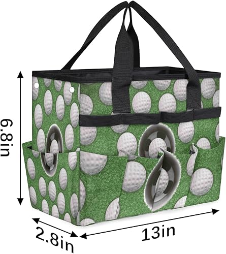 Miniatura 3 de Golf Balls Print Garden Tool Tote Bag for Women Men Gardening Tool Storage Bags with 10 Pockets Standable Garden Home Tool Kits Organizer for Indoor