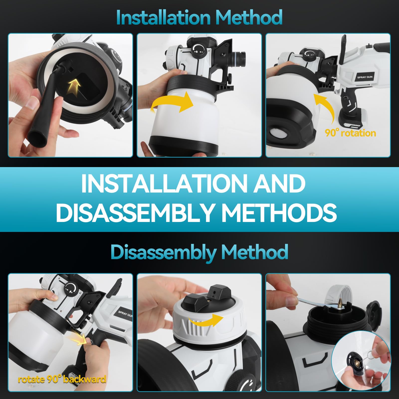 Akumulatorowy rozpylacz do makita 18 V, elektryczny ręczny pistolet natryskowy HVLP z 4 dyszami, 3 wzory, zbiornik 1200 ml, do mebli domowych, ogrodzenia, tarasu, malowania, bez baterii