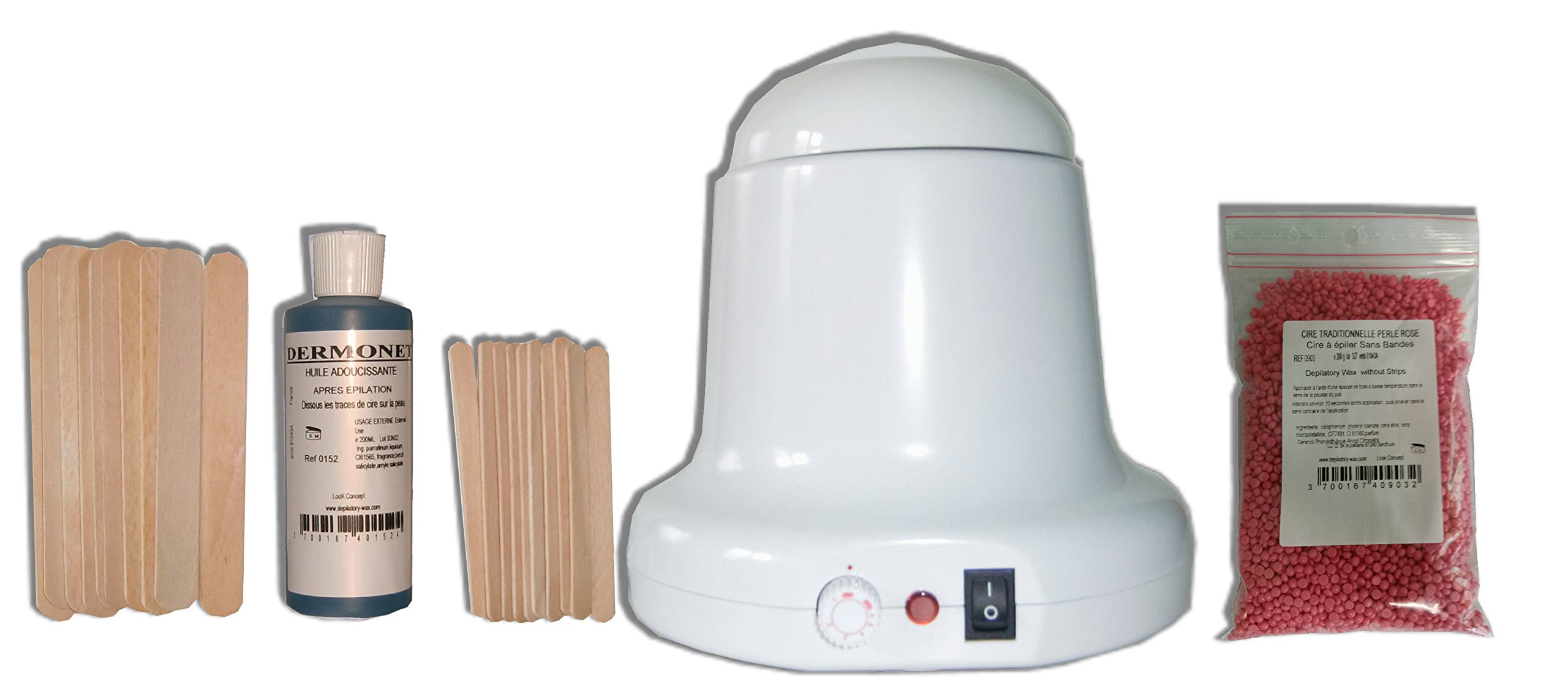 Storepil - zestaw do depilacji wosku 400 ml Charles Ney - 200 g Tradycyjne różowe koraliki, szpatułki do ciała, twarz, olej post depilacji. Gotowy do użycia zestaw do depilacji