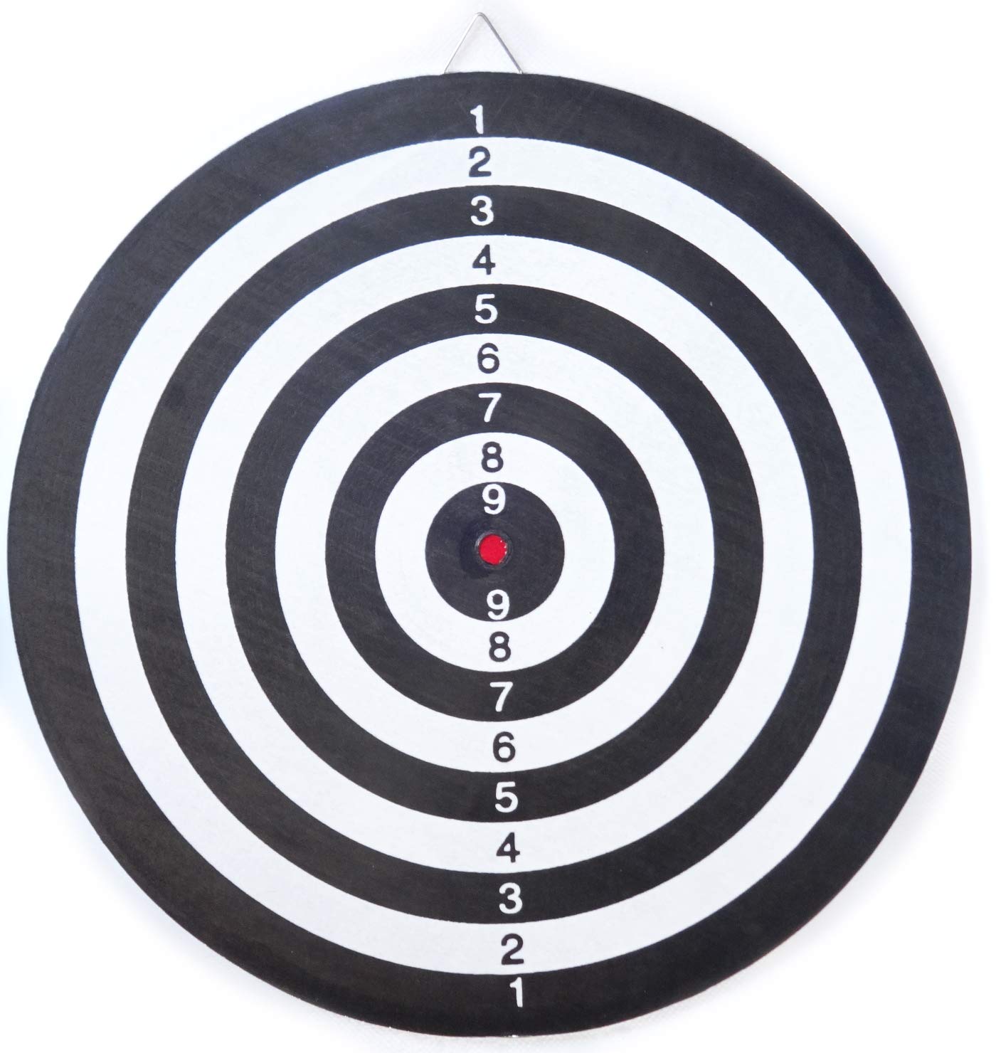O&W Security Dartscheibe Dart Set Ø 40 cm – inkl. 6 Dartpfeile mit Metallspitzen, klassisch Schwarz/Weiß, rund, für Freizeit, Party & Familie, Wandmontage